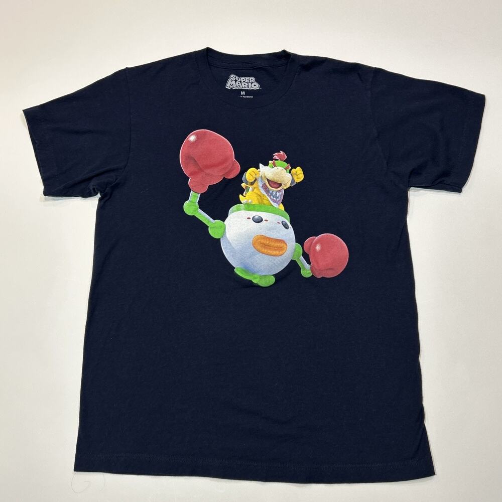 Bowser Jr Shirt Mens Size Medium Blue Super Mario Bros Nintendo Gamer Tee